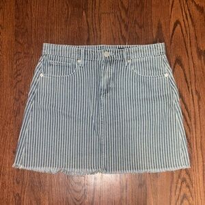 Blank NYC Blue and White Striped Mini Skirt